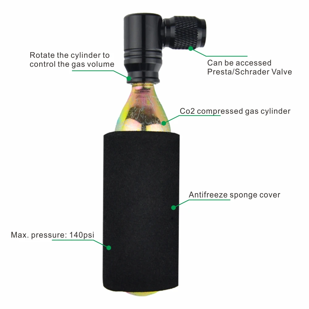 Bike Inflator Factory Supplier CO2 Inflator for Road Mountain Gravel Bike