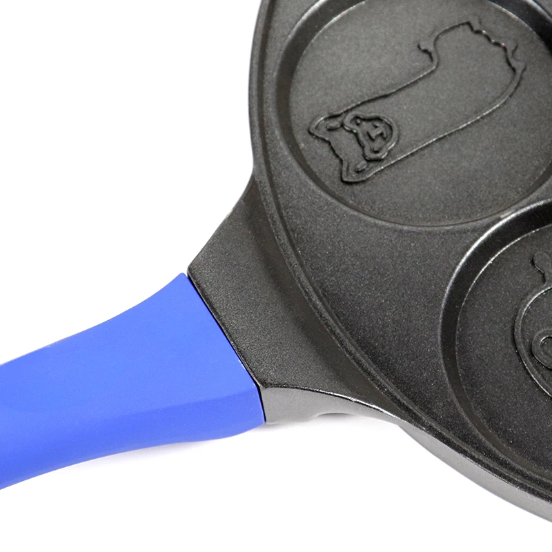 7 Holes Round Shape Aluminum Pancake Black Cake Pan Animal Pancake Pan