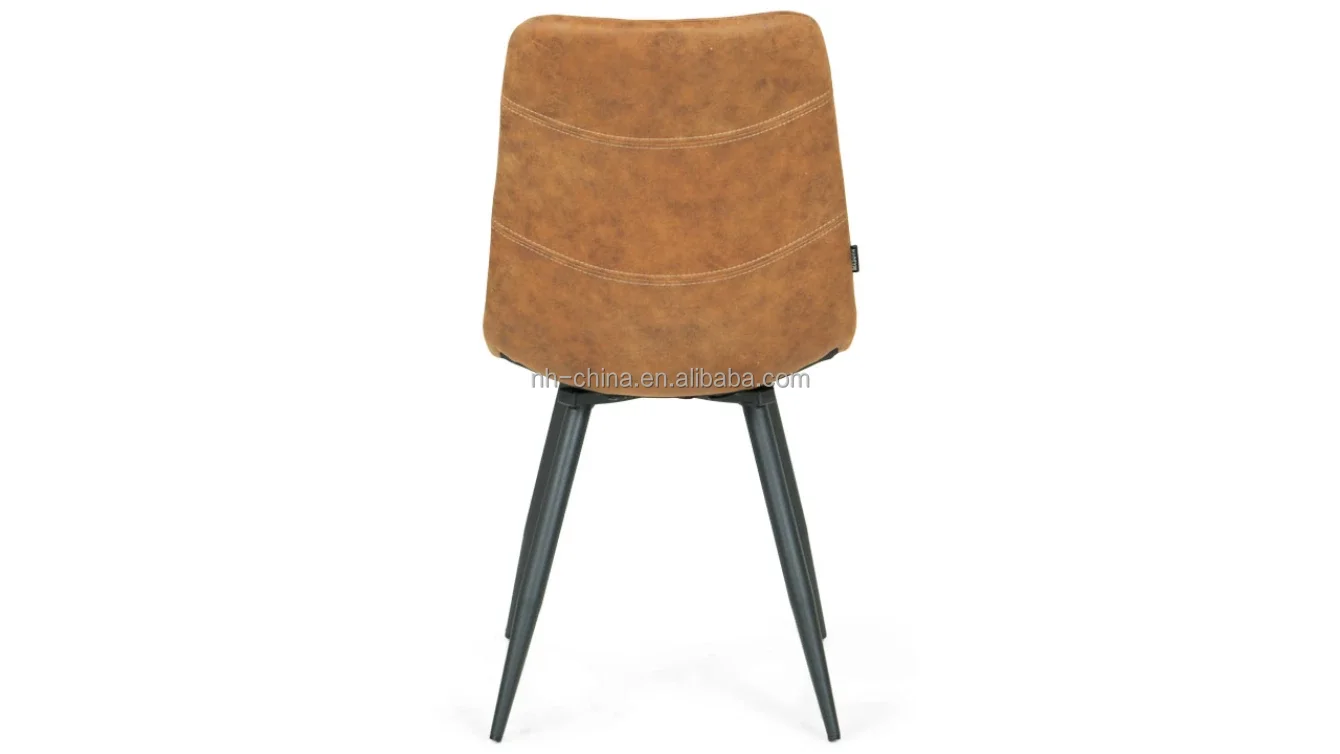 Industrial retro rustic brown leather bistro cafe dining chair