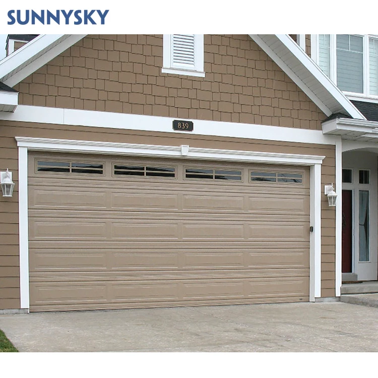 Sunnysky aluminum modern sandwich construction safe garage door overhead garage doors