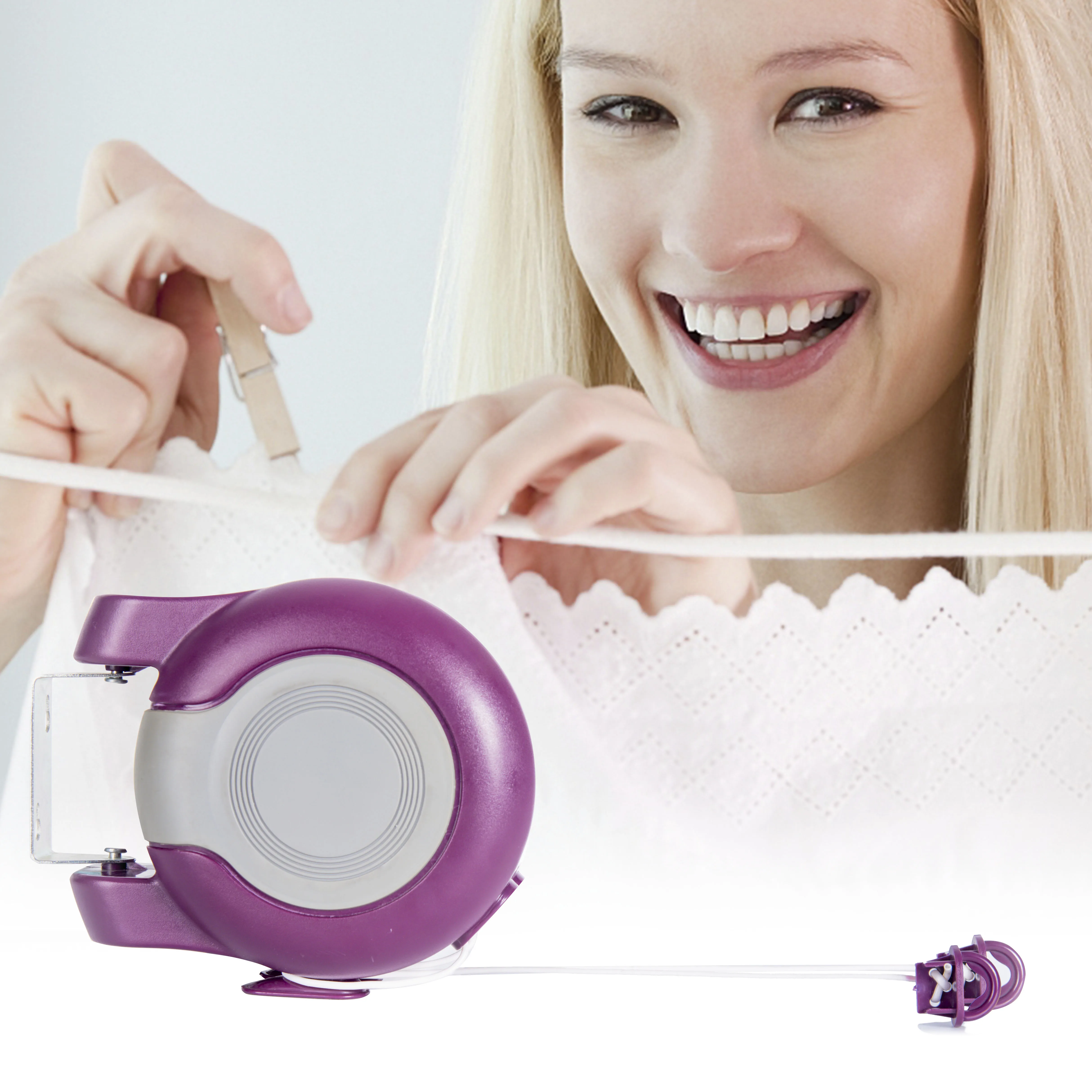 Wall Mounted Retractable Cloth Line 30m Double Rope Bathroom Space Saving Garment Drying Line