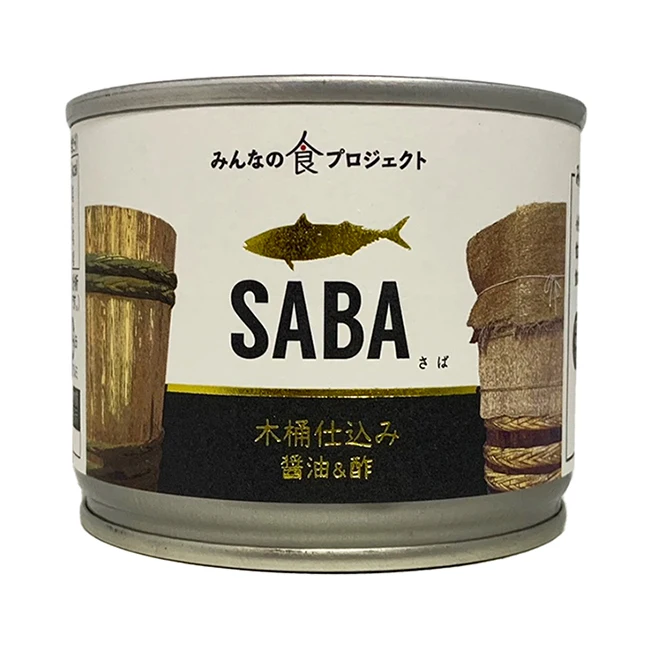 Japan exporting wooden tub soy sauce saba can emergency canned fish food