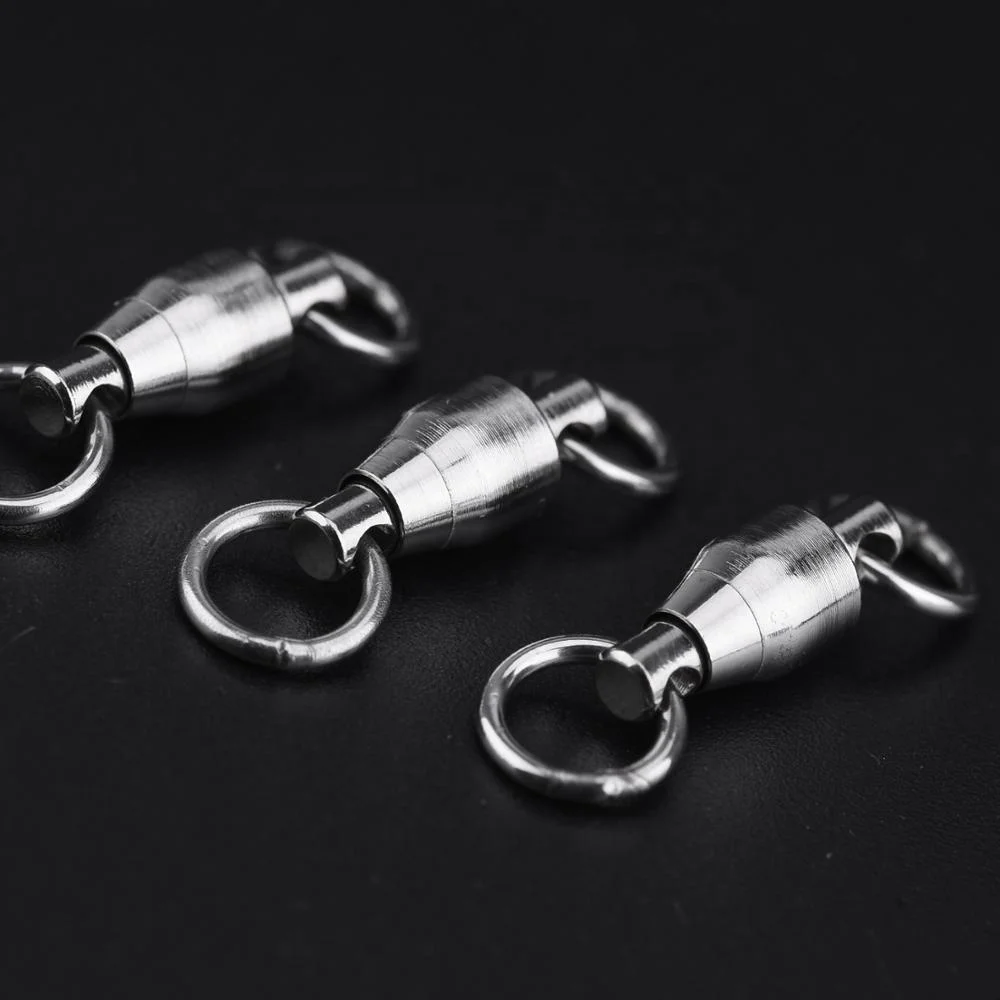 YM1804 BALL BEARING SWIVEL WITH SOLID RING High quality wholesale Fishing Snap Swivel Stainless Steel eyes ball bearing Swivels