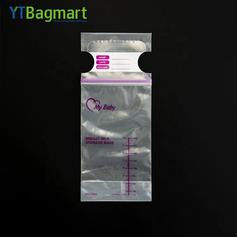 Disposable Double Zipper Baby Breast Milk Storage Bag Bpa Free Sterilized Ldpe Plastic Breastmilk Storage Bags With Measurement