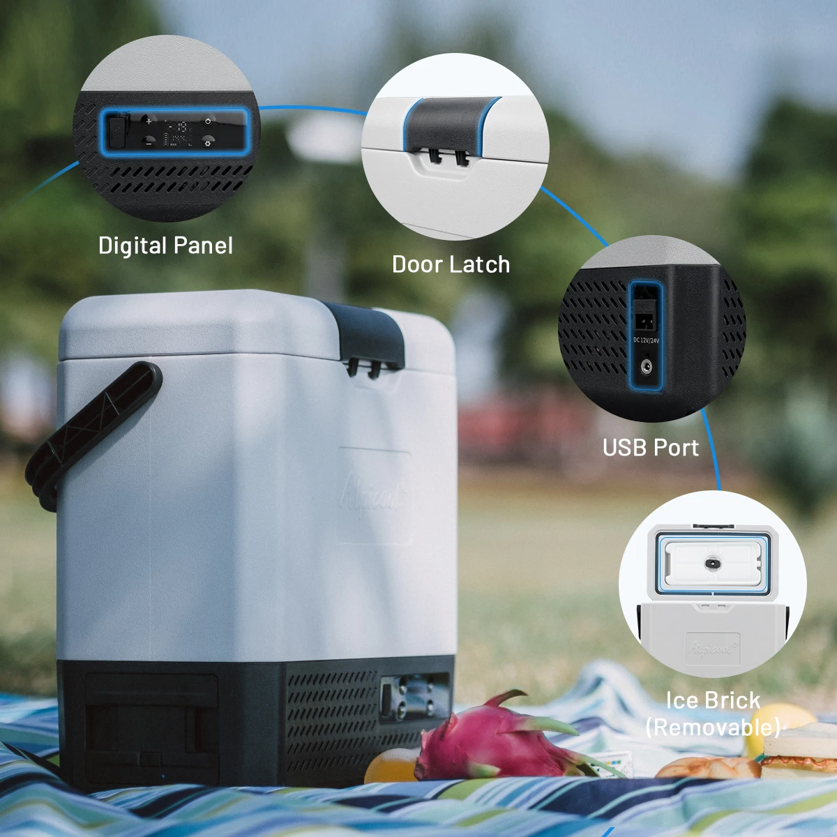 Alpicool P18 Mini Capacity Single Cooler 12V AC DC Dual Use Freezer Electric Compressor Fridge Portable Camping Car Refrigerator