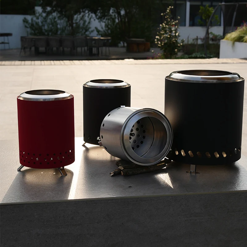 Stainless Steelth Color Outdoor Smokeless Fire Pit Large With Stand