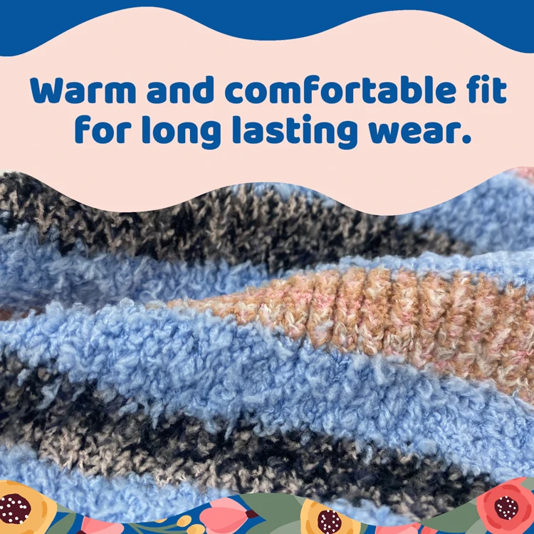 Women Warm Super Soft Non-Slip Grip Sock Winter Fluffy Microfiber Crew Socks Casual Home Sleeping Fuzzy Cozy Sock