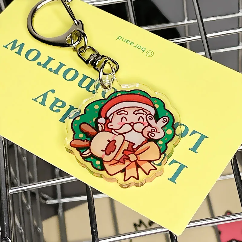 Christmas Best Seller Clear Acrylic Keychain custom gift Keychain Custom Cartoon Acrylic Keychain Wholesale Plastic key chain