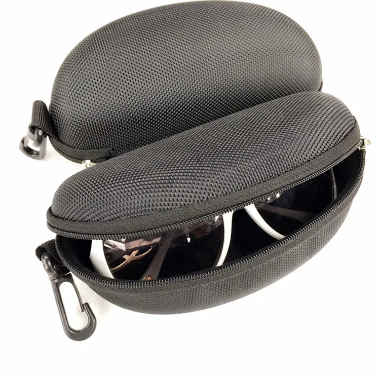 Wholesale Glasses Box Portable Hook Zipper Sunglasses Case Black Hard Oxford EVA Eye Glass Case