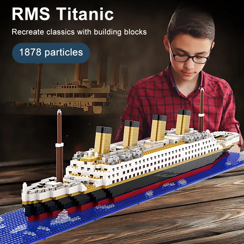Toy Christmas Diy Titanic Ship Simulation Model Bricks Toys Titanic Building Blocks Sets