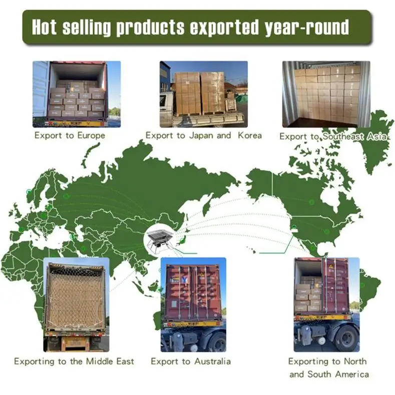 Factory direct sales portable wood burning heating furnace camping stainless steel bonfire rack barbecue furnace