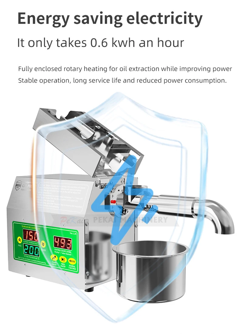 Intelligent Manual Stainless Steel Olive Oil Presser Commercial Household Oil Press Machine