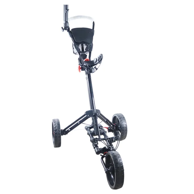 Hot Sale Light Weight one-click foldable Aluminum Full Remote custom 3 wheel golf trolley