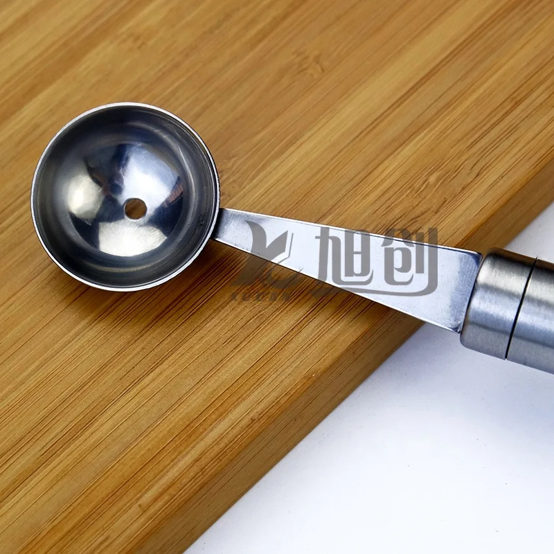 Double-Head Stainless Steel Fruit Corrugated Carving Knife Watermelon Digging Ball Spoon Ice Cream Spoon Vegetable Chopper Tool