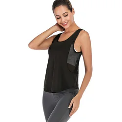 2021 Newest Design Activewear Women Quick Dry Sports Fitness Gym Tank Top With Mesh