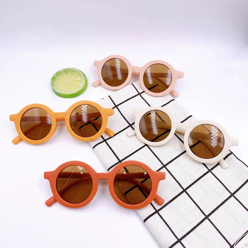 
2021 Classic Design Boys Girls Colorful Children Sunglasses UV400 Round Kids Sunglasses 
