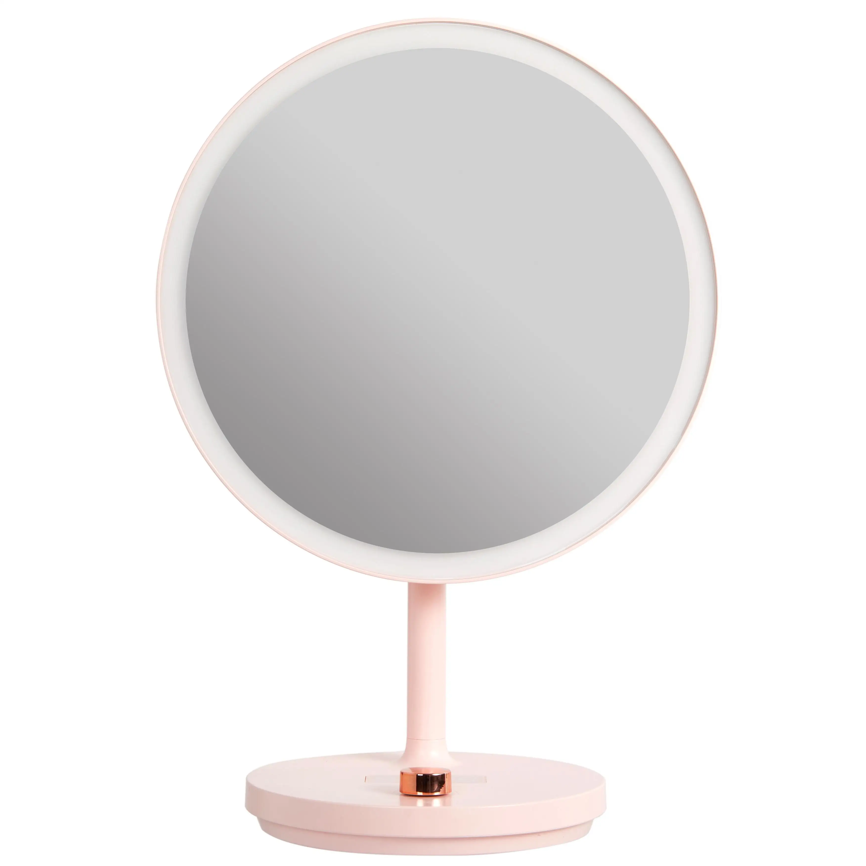 USB Rechargeable Modern Touch Screen Portable Makeup Mirror LED Cosmetic Vanity Mirror with 3 Color Lights for Travel