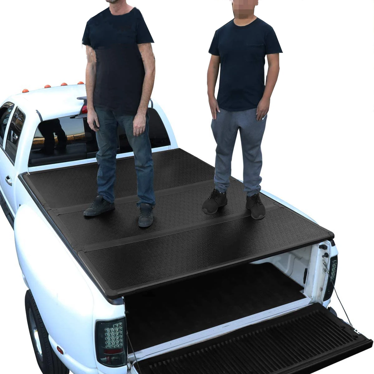 Truck Bed Top Hard Solid Tri-Fold Tonneau Cover Compatible with 09-18 Ram 1500 10-18 2500 3500 6.5Ft Fleetside Short Bed
