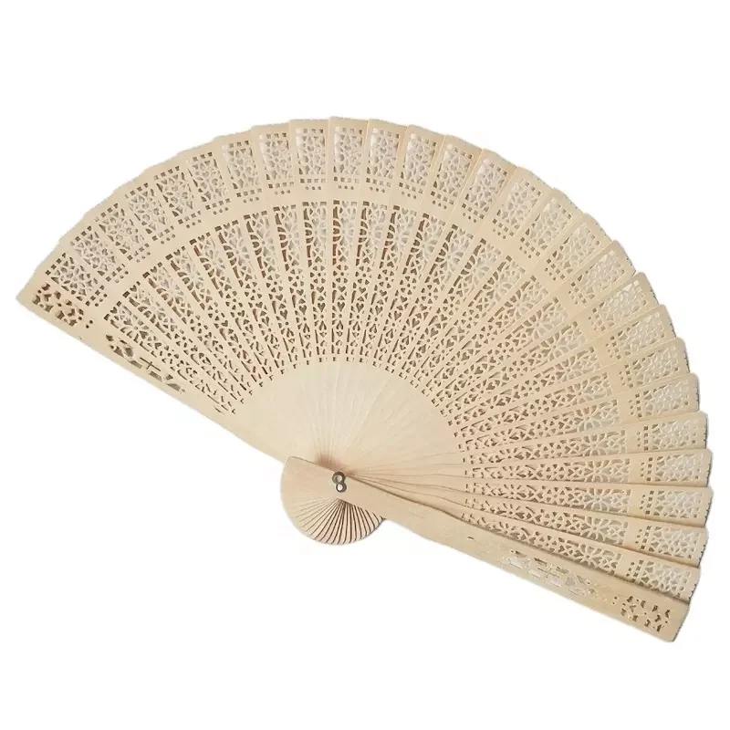 Wooden Hand Held Fan Wedding Fan Sandalwood Folding Wooden Openwork Personal Hand Held Folding Fans