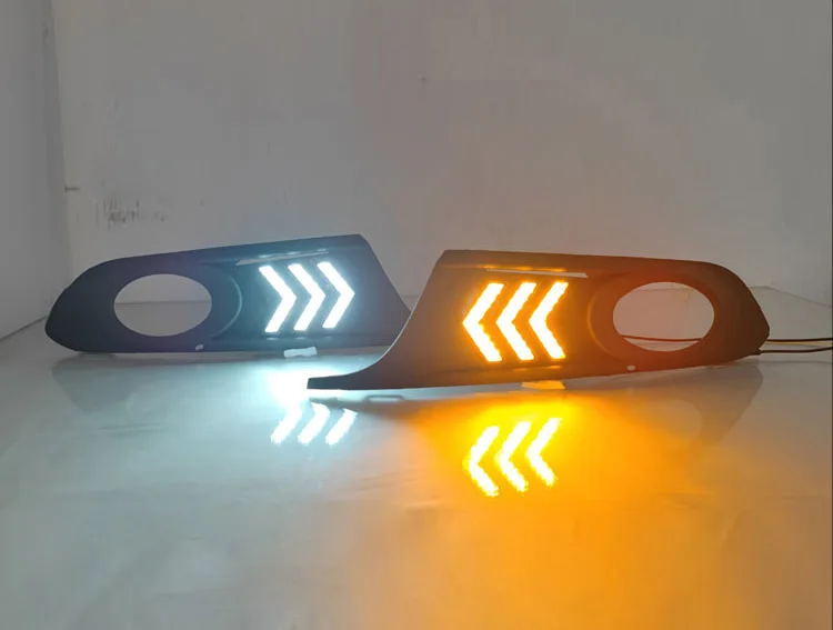 LED Daytime Running Light for VW Sagitar Jetta MK6 2012 2013 2014 DRL driving Fog Lamp daylight turn signal Lights