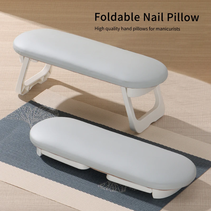 Custom Logo High Quality Washable PU Leather Manicure Hand Pillow Cushion Plastic Arm Rest for Nail Tools for Salon Use