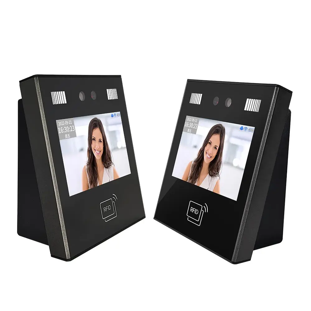 Portable Free Sdk Cloud Software Wifi Biometric WDR Dynamic AI Face Recognition Time Attendance Machine With Backup Battery