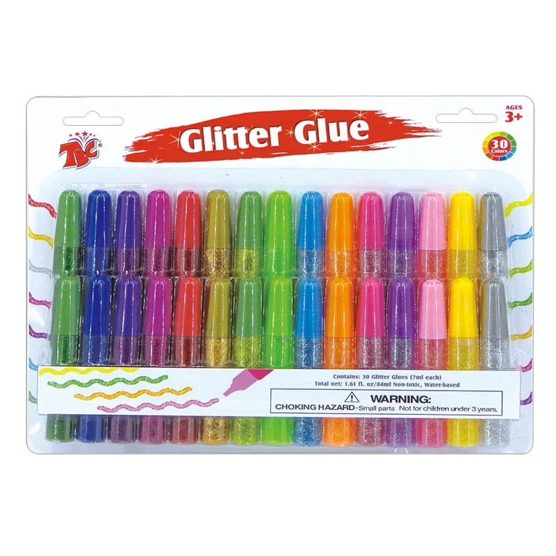 
Amazon Brand The Best Crafts Professional 30pcs 7ml Glitter Glue Kids Toy Non-toxic Lighting Glitter Glue for Crafting DIY 