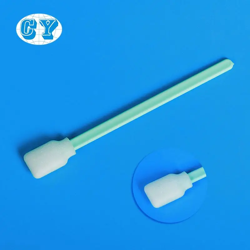 Disposable sponge swab with plastic handle for cleaning