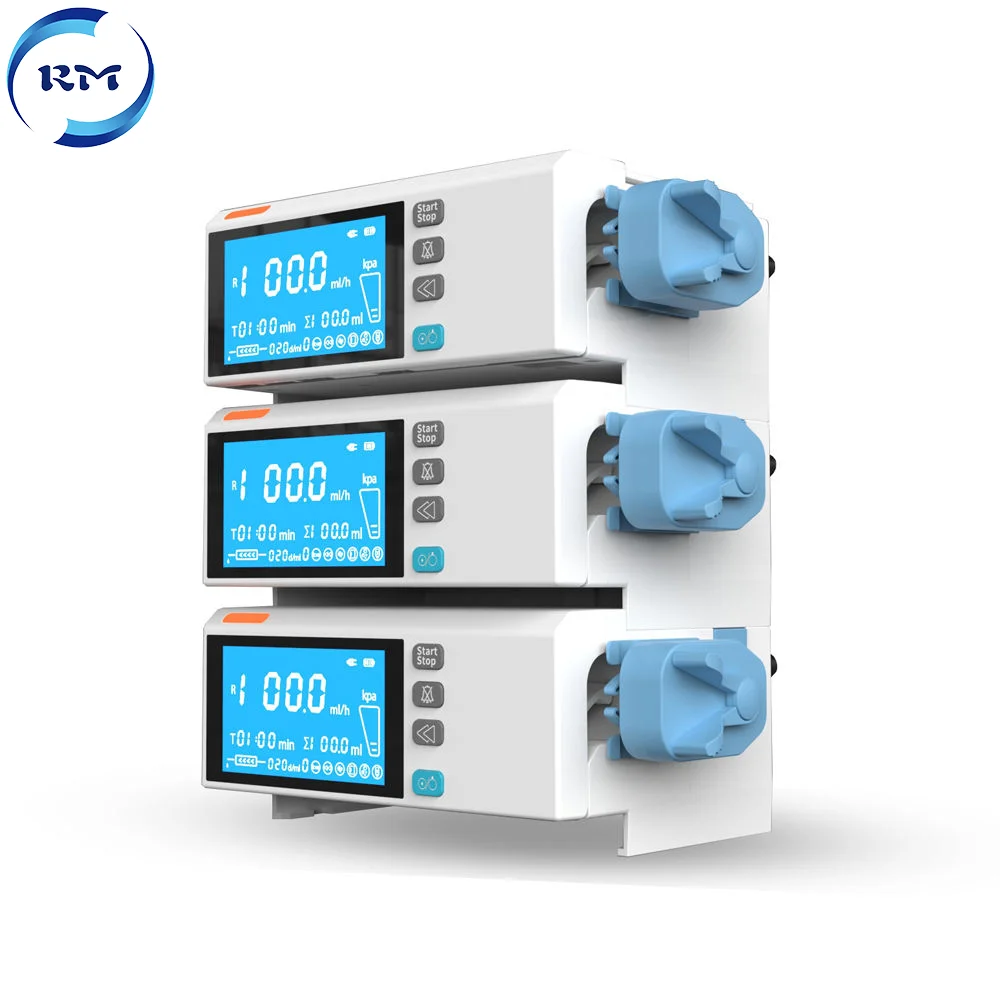 Medical portable dual-channel auto-injection pump intravenous infusion electronic syringe pump