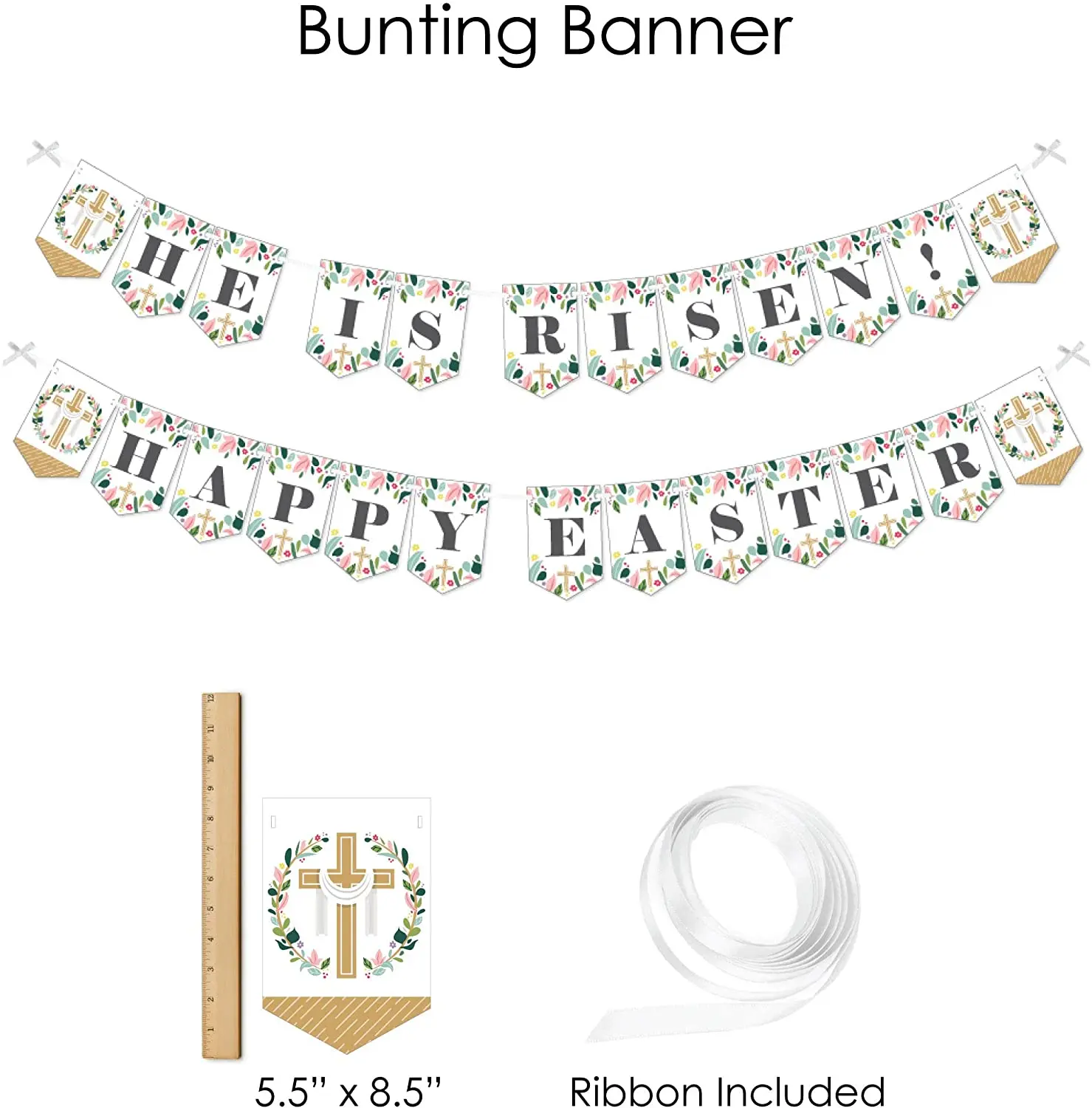 Religious Easter HE IS RISEN Christian Holiday Party Supplies Banner Decoration Kit