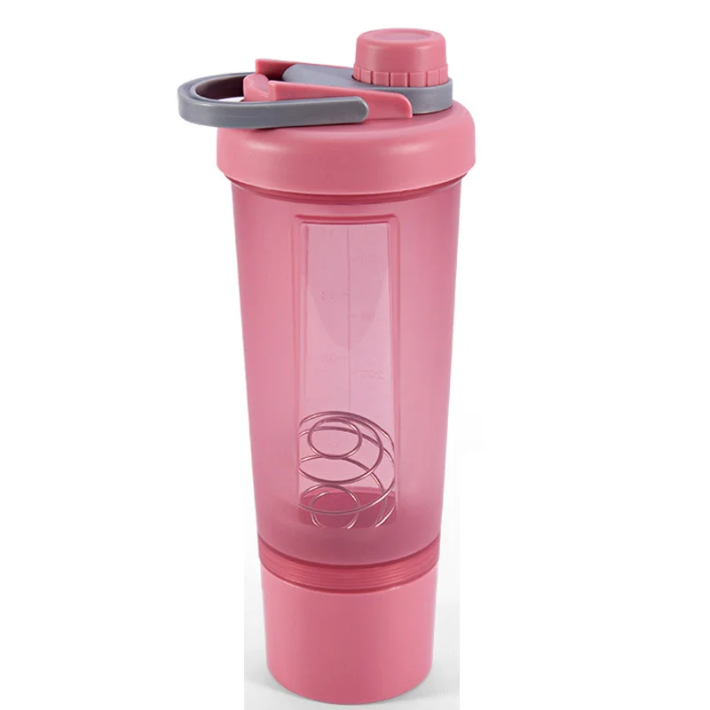 BPA Free Customized Logo 500ml GYM Protein Shaker Bottles with Metal Mixer 500ml Sport Water Bottles Shaker 3in1 Protein Shakers