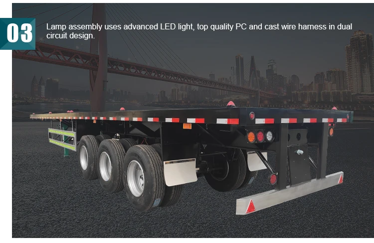 20ft 40ft container carry flatbed gooseneck truck trailers for sale