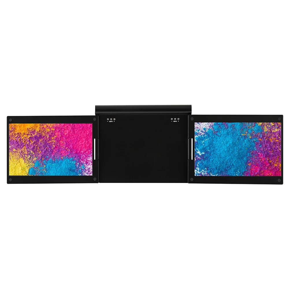 One Cable Connect Portable Triple Monitor for Laptop Notebook Full HD LCD Screen 1080P IPS Monitor Extender Laptop 13.3 inch