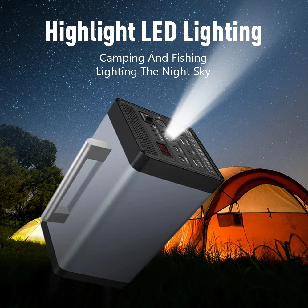 Solar Generator 400W 96000mAh Portable Power Station Pure Sine Wave for Home Car Drone Laptops Outdoor Camping 220V Power Supply