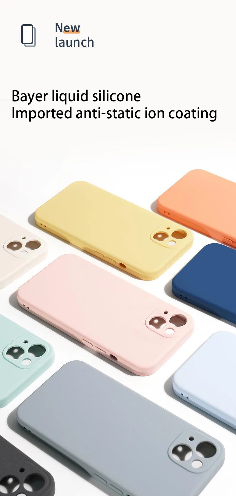 BKB wholesale Simple and suitable for iPhone 14 mobile phone shell light cyan liquid silicone tide brand new net red iphone14pro