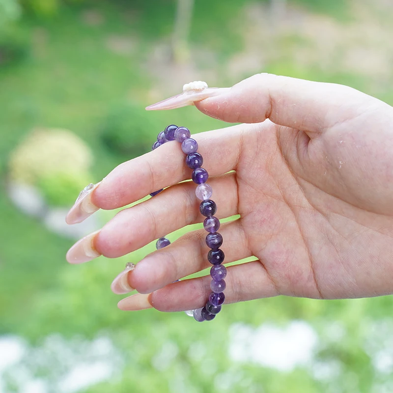 Fashion jewelry Reiki 6mm healing natural stone For Women Men Gifts spiritual quartz black crystal beads charm bracelet