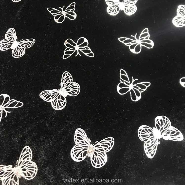 Polyester Spandex Silver Shiny Korean Velvet Fabric