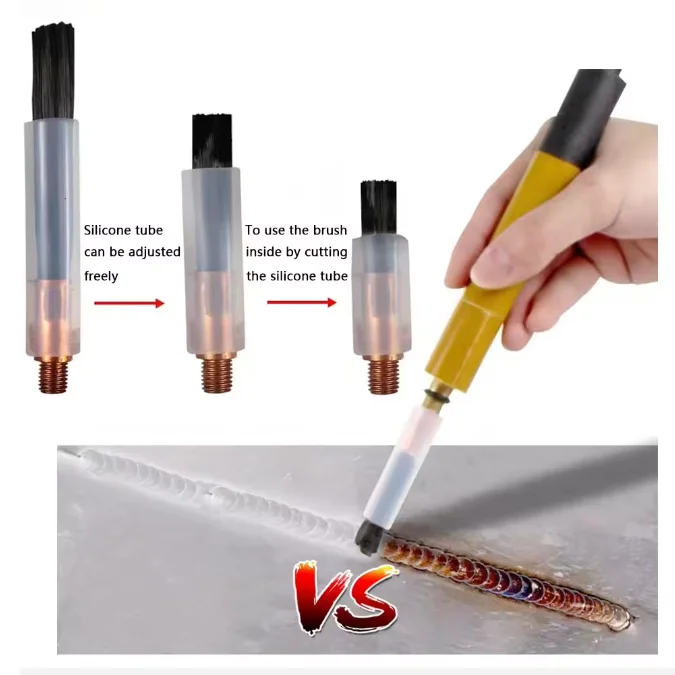NWE2024 M6 M8 M10 thread Carbon fiber brush welding gap cleaning and polishing resistance to high temperature acid anti abrasive
