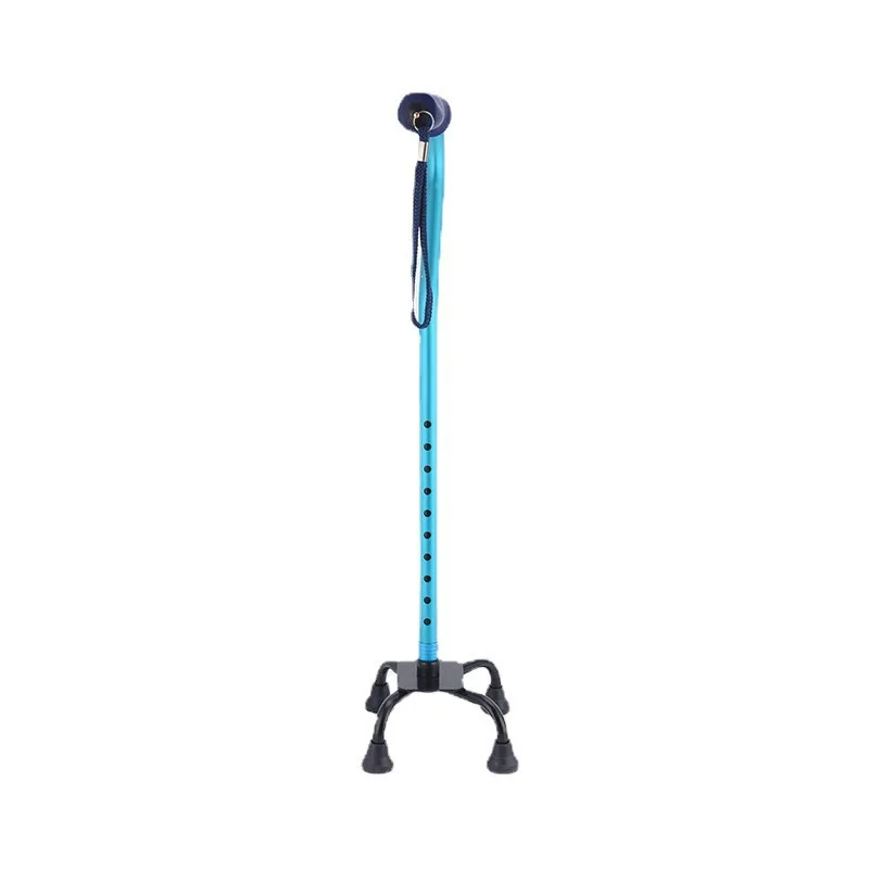 Antiskid rubber four-legged aluminum alloy old tripod retractable adjustable crutch walking folding canes