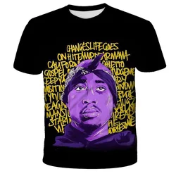 2pac 3d Print T Shirt For Men Women Summer Casual Hip Hop T-shirt  Streetwear Plus Size T Shirts