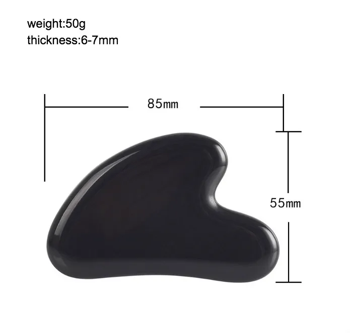 100% real natural black obsidian bian stone gua sha