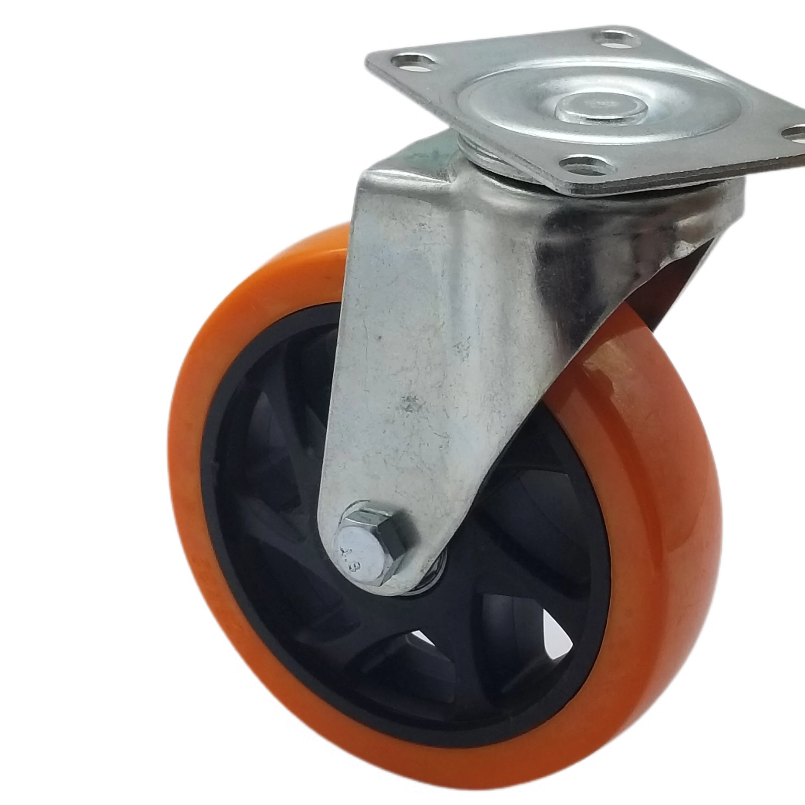 2023 Top Seller Double Bearings PVC Load 80kg 3 Inch Orange Caster Wheel