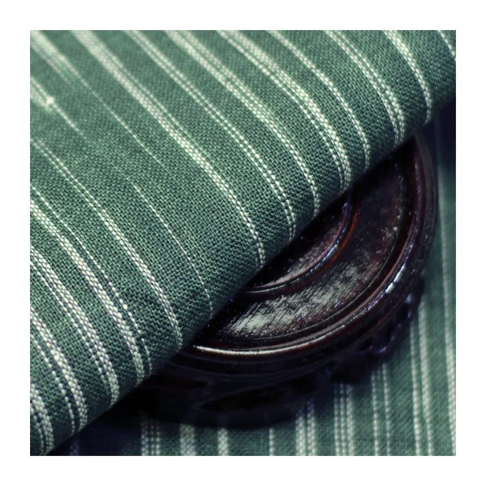 Wholesale 100% Linen fabric french flax yarn dyed for shirt and dress roll 100% linen fabric