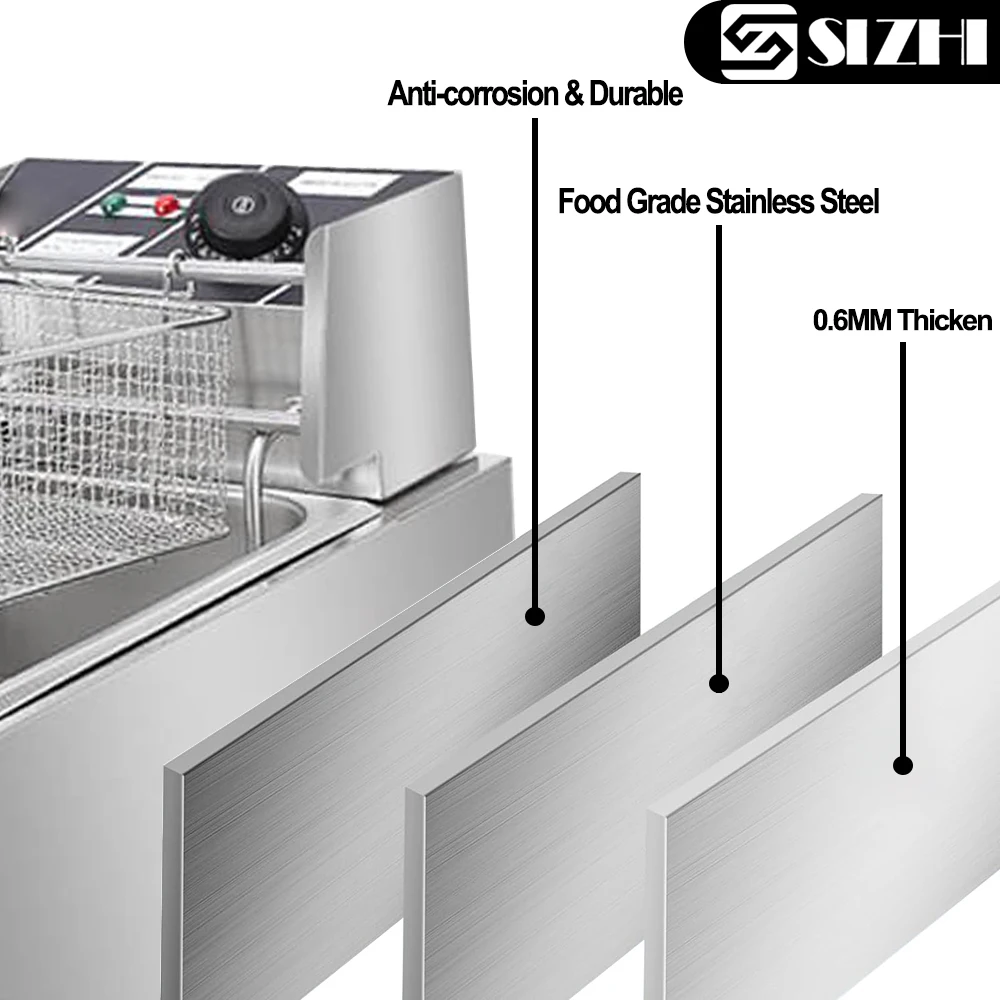 Sizhi OEM Wholesale Commercial 2 Tank 2 Basket Tabletop Chip Fryer Factory Price Deep Fryer Electric with Temperature Limiter