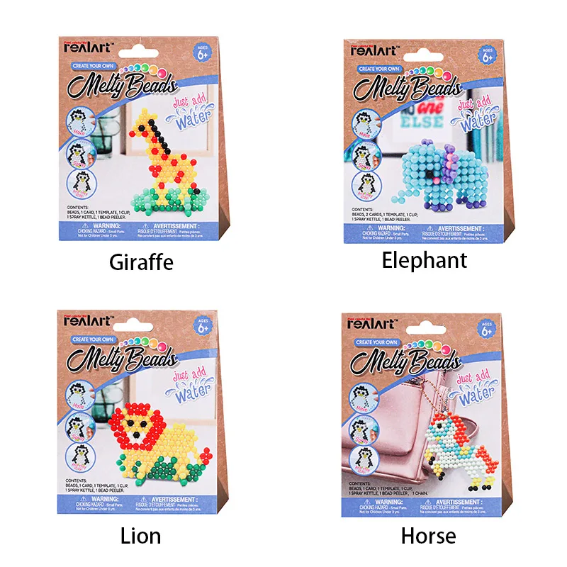 Creative crafts toys kids diy animal 3d water spray mist fuse magic bead set
