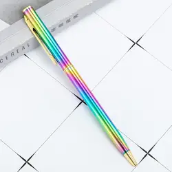 Hotel Slim Promotional Gifts Good Looking Bright Rainbow Metal Pen Iridescent Holographic Stationery Ballpoint Pen