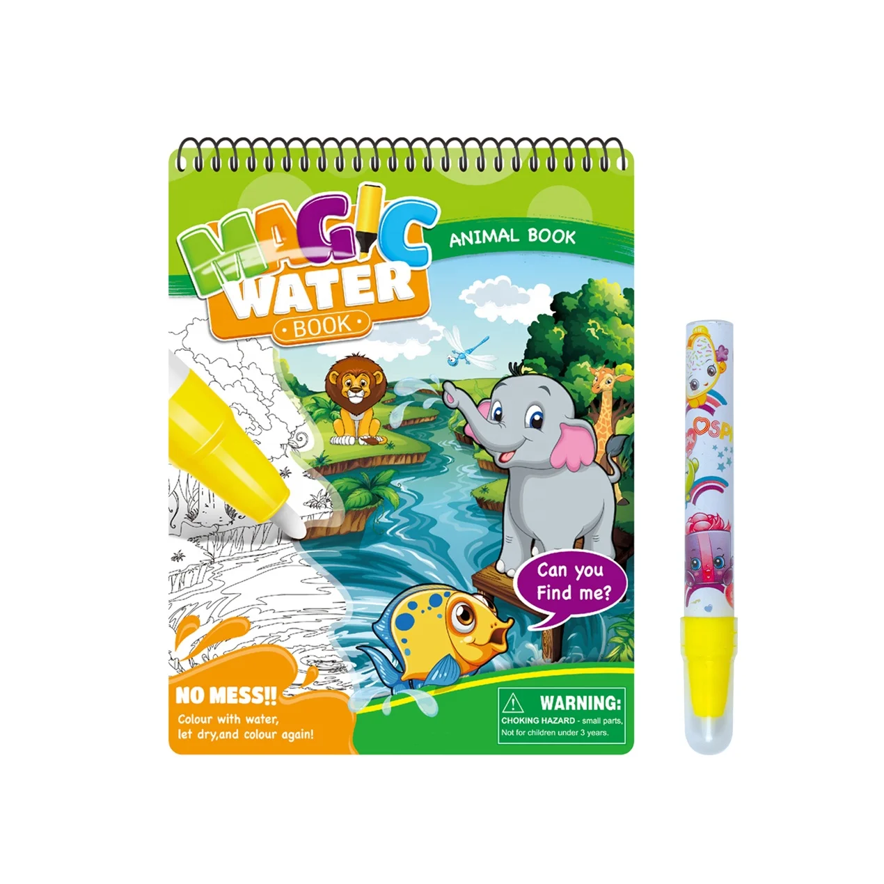2020 Best-selling Aqua Magic Reusable Cartoon Pictures Doodle Book with Pen Water Coloring Drawing Toys for Kids