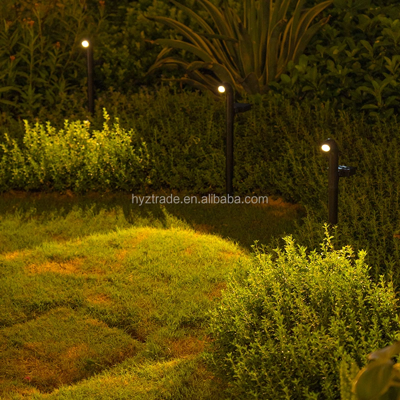 2024 Solar LED Path Sensor Lamp with Peg Stake Induction Waterproof ABS Night Ground Light Outdoor Waterproof Solar Lawn Light
