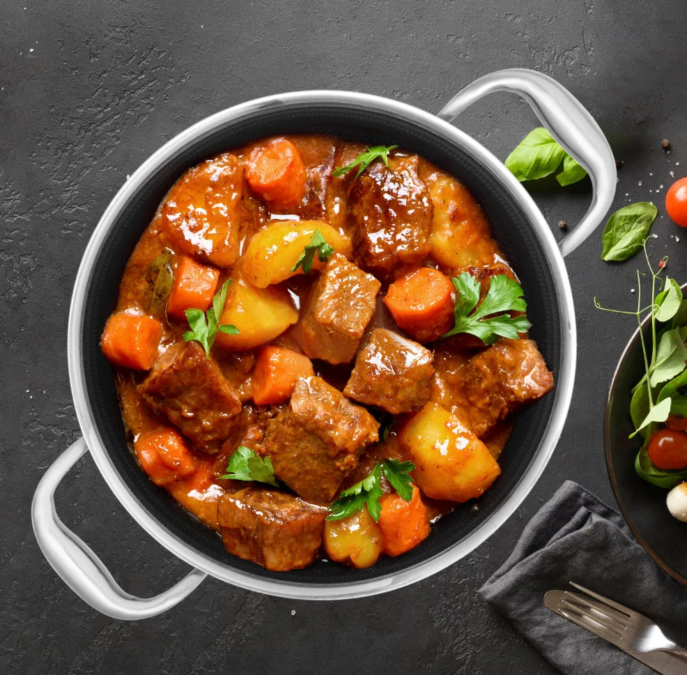 PFOA/PFAS FREE Honeycomb Nonstick korean Tri-ply 18/10 stainless cookware induction wok cooker with two side handles