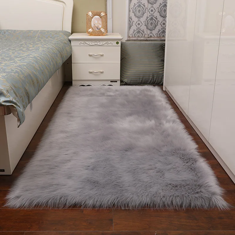 PET FRIENDLY Shaggy Area Faux animal fur Sheepskin rug and carpet with indoor home